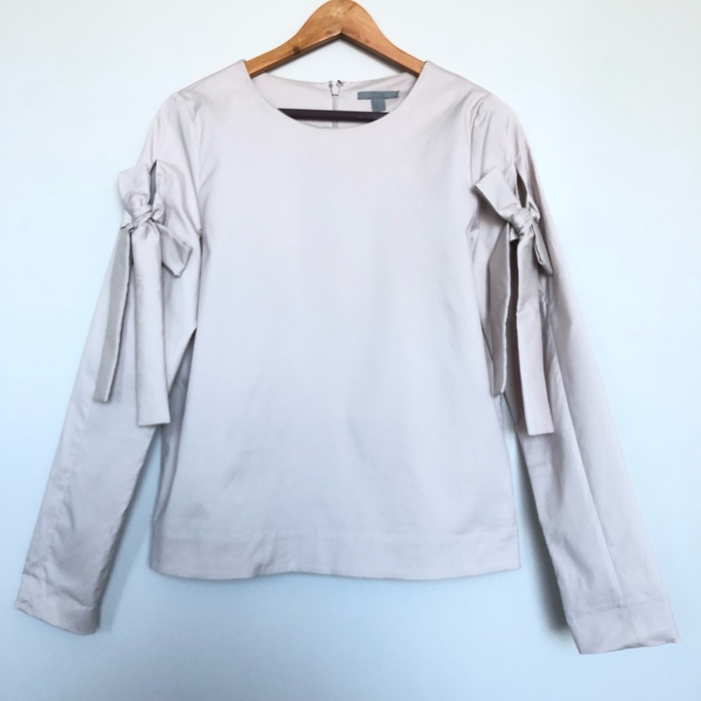 COS pale pink long sleeve bow shirt - Picture 1 of 6